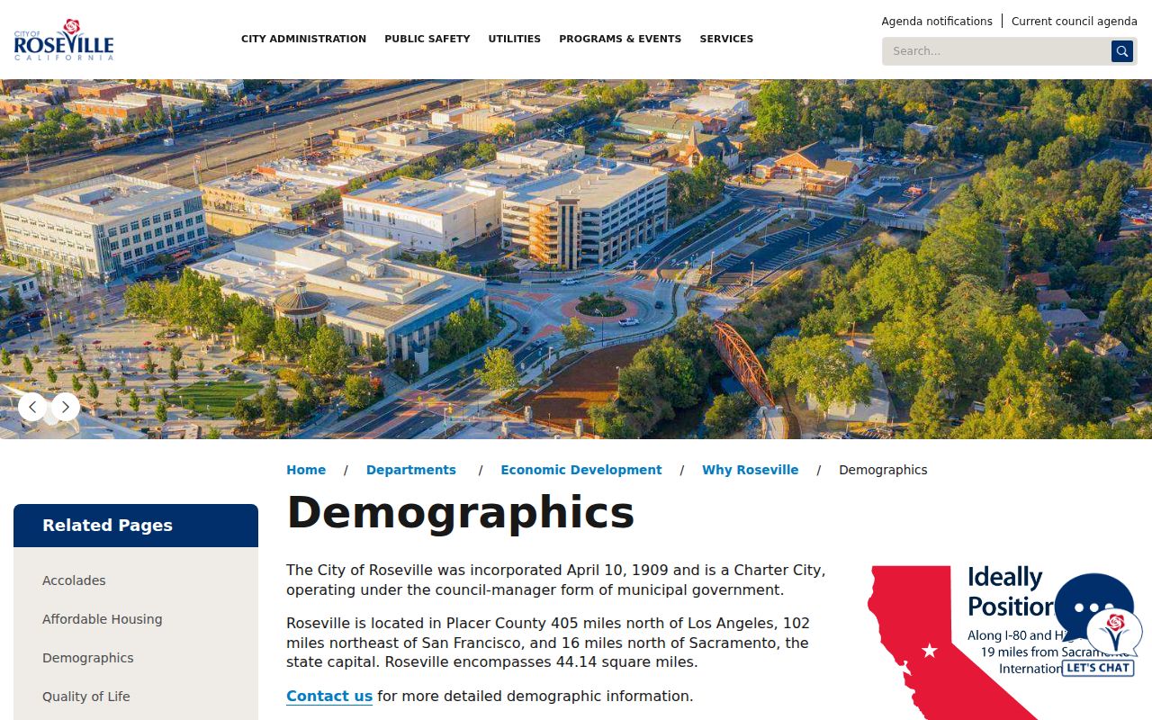 Roseville population context for criminal history records